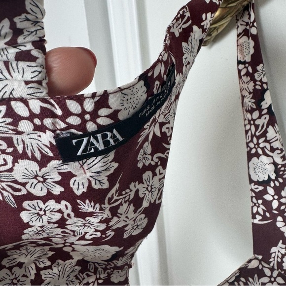 Zara floral tie up bralette/crop top S - Picture 5 of 5